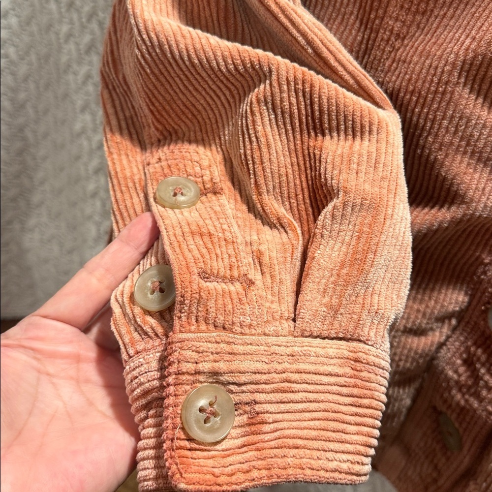 FREE PEOPLE LARGE Women's Corduroy Jacket - ORANGE (salmon) - Picture 6 of 12